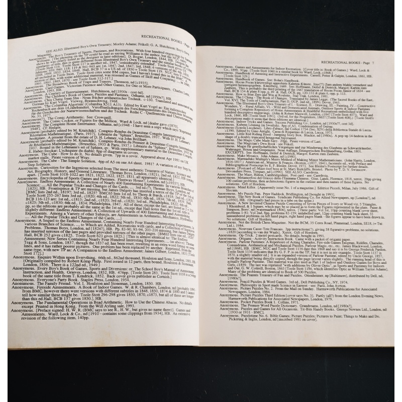 Singmaster - Books on Recreational Mathematics