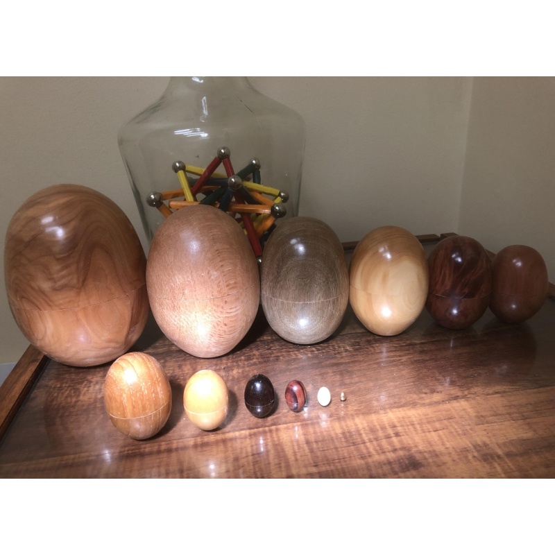 Chinnomotto BABUSHKA Exotic Wood/22kt Nesting Eggs