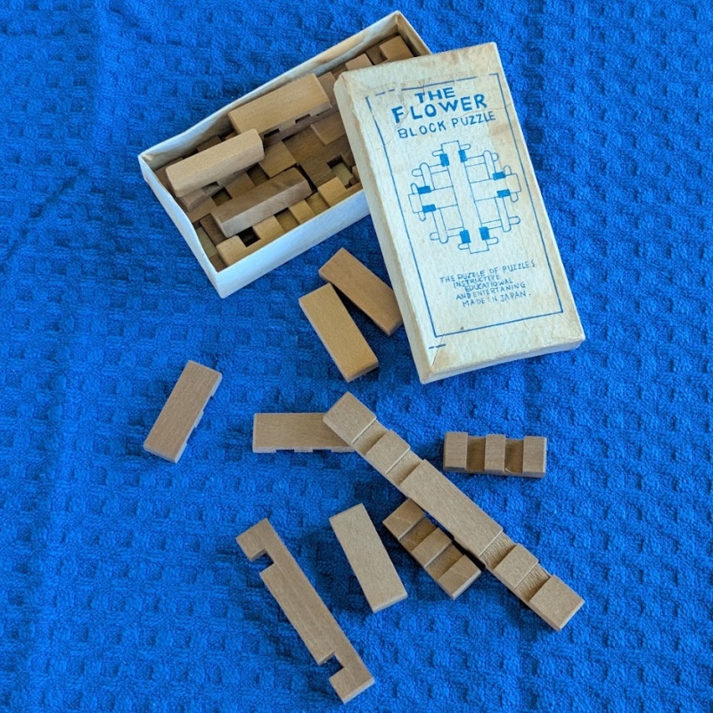 Vintage Japanese Flower Block Puzzle