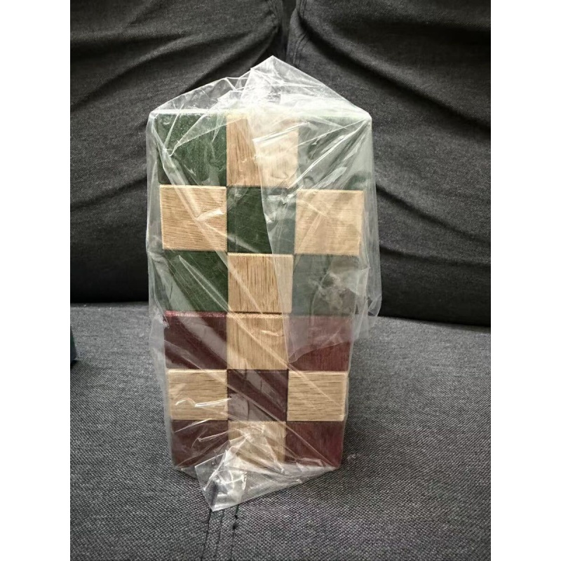 "Checker Cube (set)"(K-3-2) Karakuri Box Akio Kamei