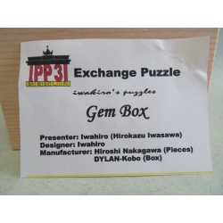 Gem Box, IPP31 exchange puzzle