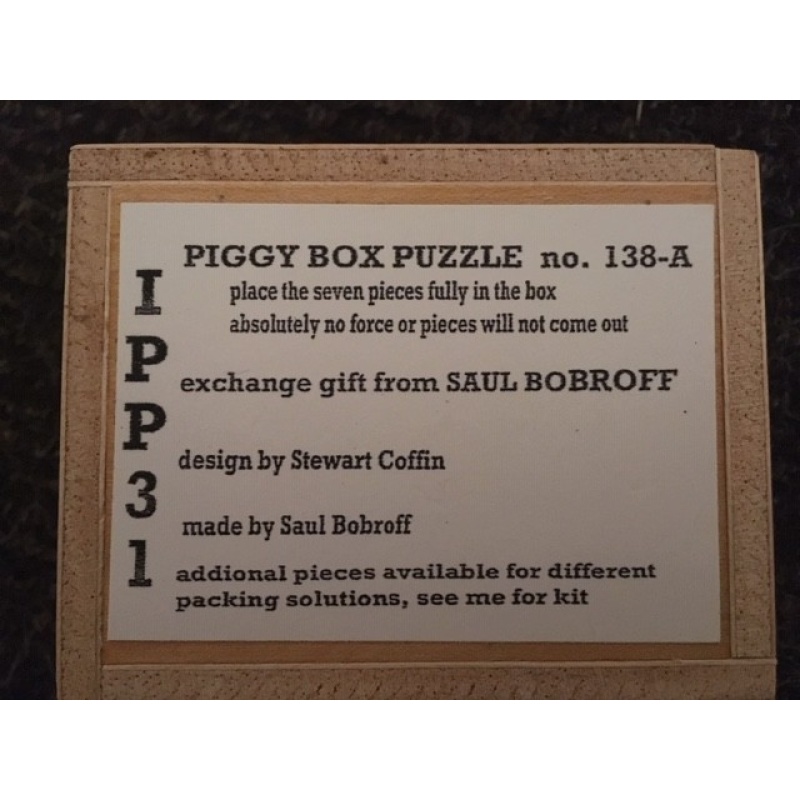 Piggy Box (STC #138-A), IPP31 exchange puzzle