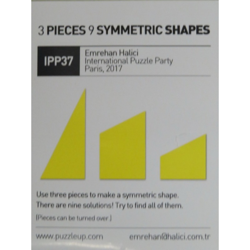 3 pieces 9 symmetric shapes, IPP37 exchange puzzle