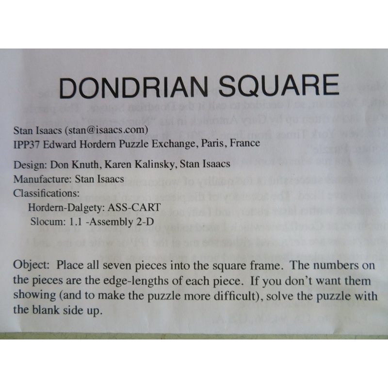 Dondrian Square, IPP37 exchange puzzle
