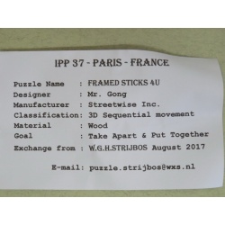 Framed Sticks 4U, IPP37 exchange puzzle