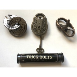 4 Metal Puzzles New Trick Bolts Lock Maze Ring