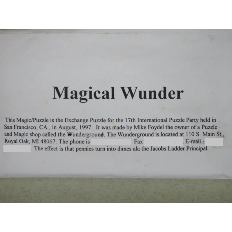 Magical Wunder, IPP17 exchange puzzle(s?)
