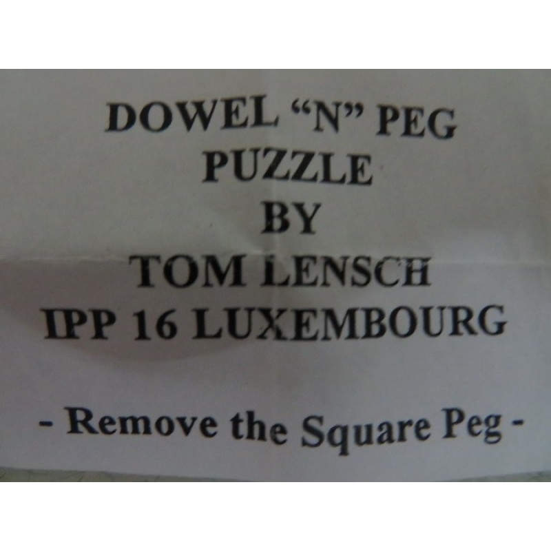 Dowel &quot;N&quot; Peg puzzle, IPP16 exchange puzzle