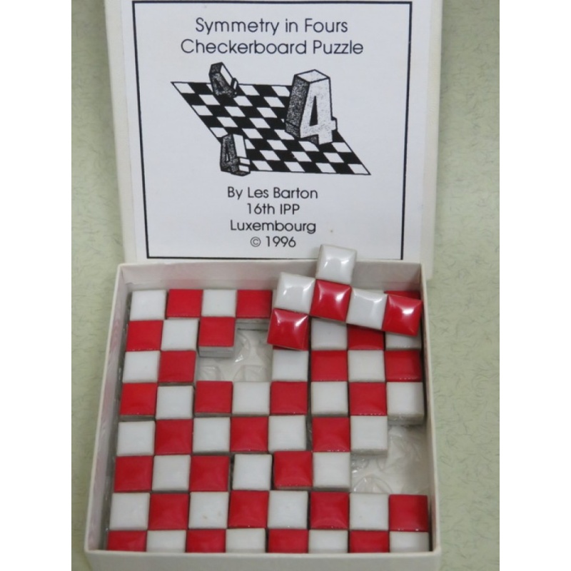 Symmetry in Fours Checkerboard puzzle, IPP16 exchange puzzle