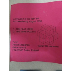 The flat burr &amp; The wire puzzle, IPP16 exchange puzzle