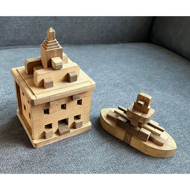 2 vintage Yamanaka Kumiki works