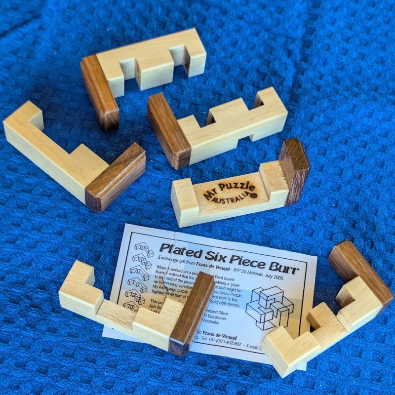 Plated Six Piece Burr (IPP25) by Frans de Vreugd / Mr Puzzle