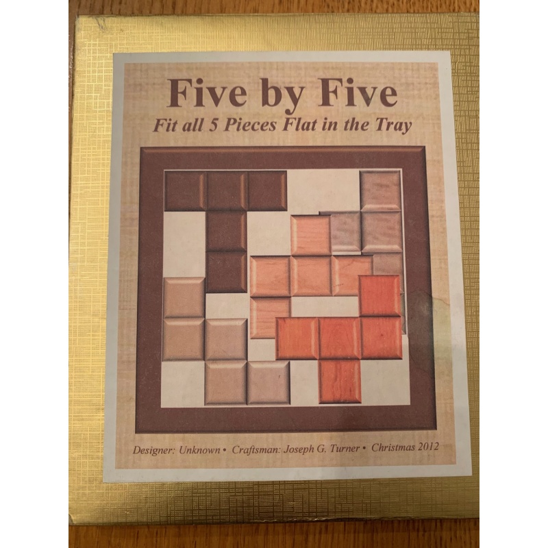 Five by Five (2012) Wooden Packing Puzzle by Joseph Turner (signed)
