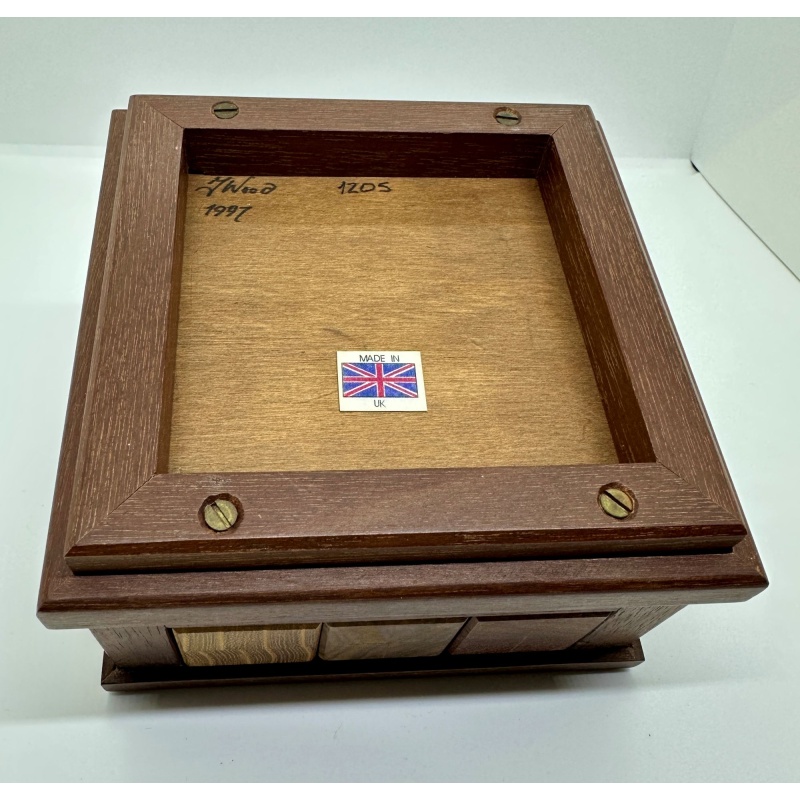 Juno’s framed Burr. A Trevor Wood original puzzle.