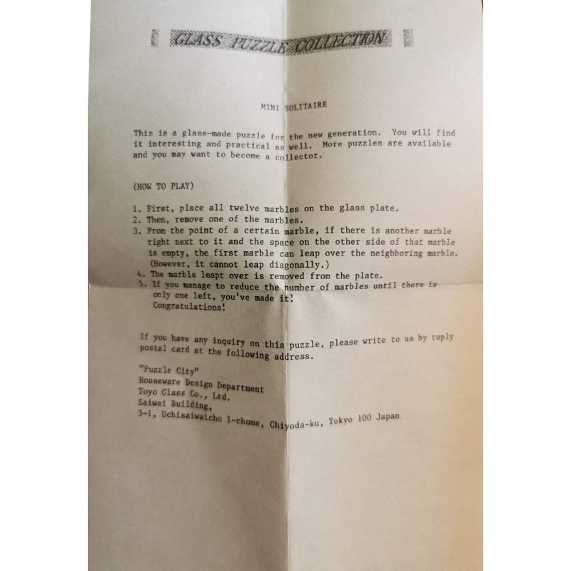 MINI SOLITAIRE by Toyo Glass